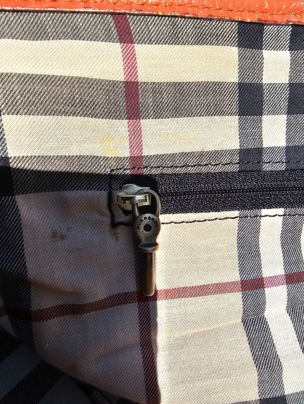 Burberry London Orange Leather Tote Bag - Picture 8 of 13